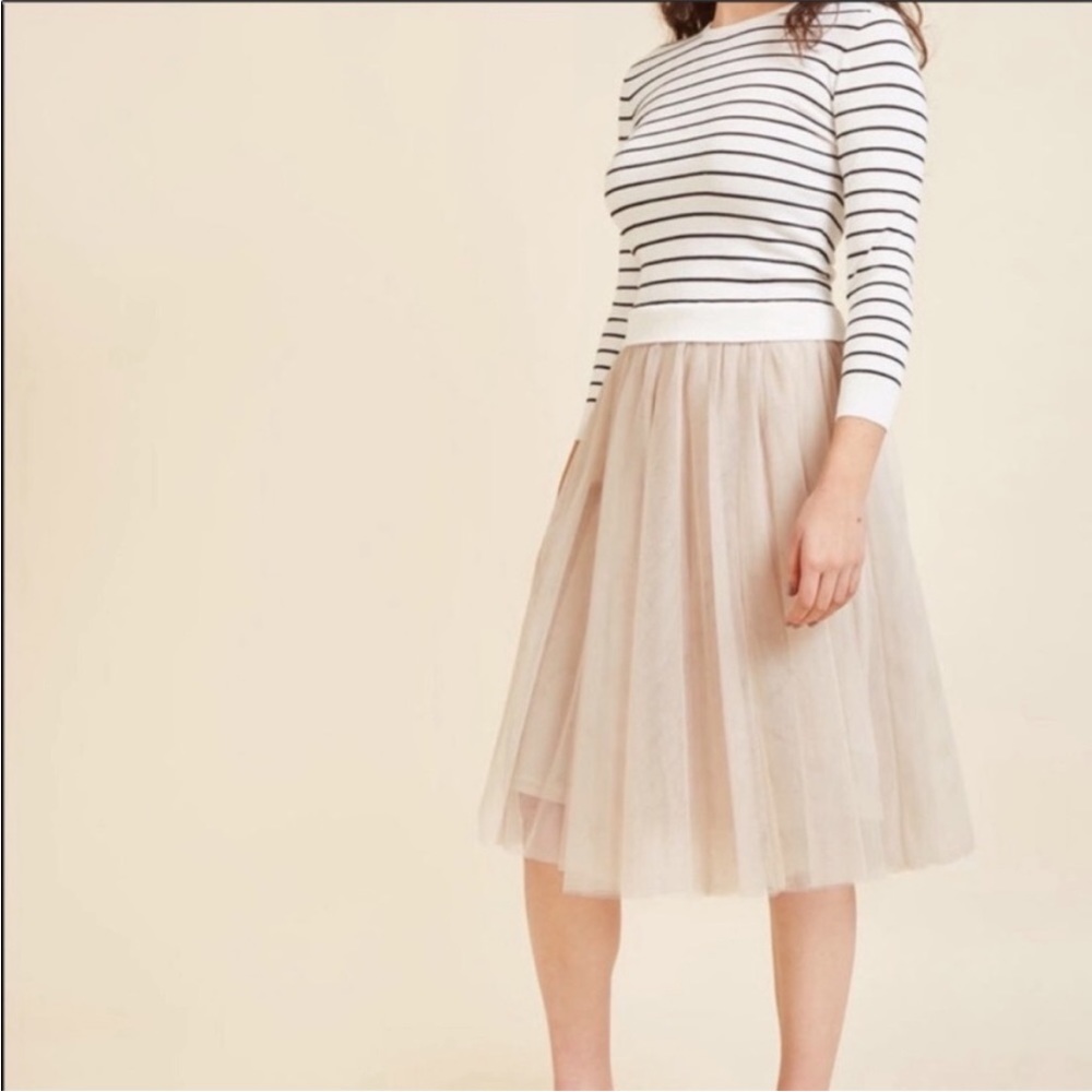 NWT English Factory Striped Sweater and Tulle Dress size medium